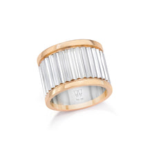 CLIVE TWO TONE 15MM FLUTED BAND RING