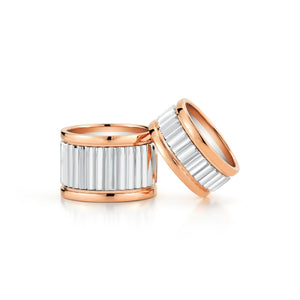 CLIVE TWO TONE 10MM FLUTED BAND RING