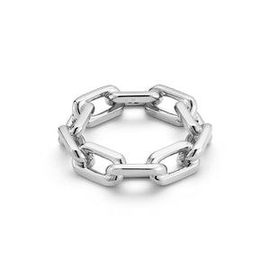 SAXON MEN'S STERLING SILVER LARGE CHAIN LINK RING