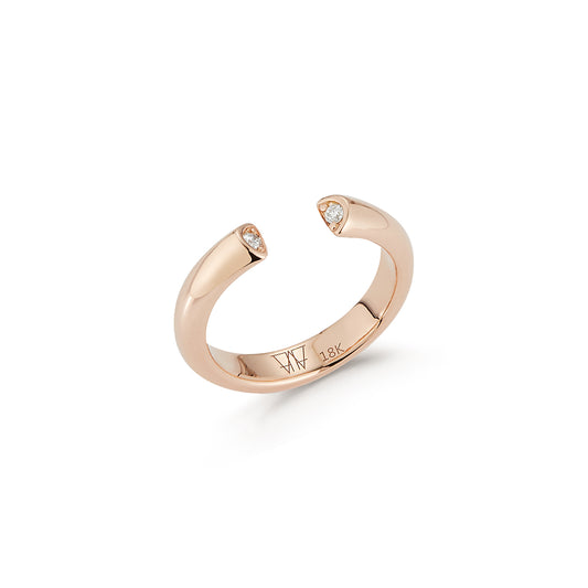 THOBY 18K AND DIAMOND TUBULAR CUFF RING
