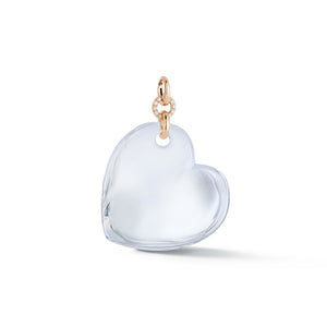 BELL 18K ROSE GOLD, DIAMOND AND ROCK CRYSTAL HEART CHARM