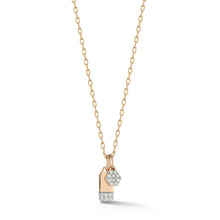 18K GOLD AND DIAMOND MINI TABLET AND HEX CHARM NECKLACE