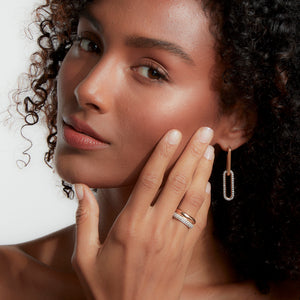 THOBY 18K ROSE GOLD AND WHITE DIAMOND 2 ROW TUBULAR RING